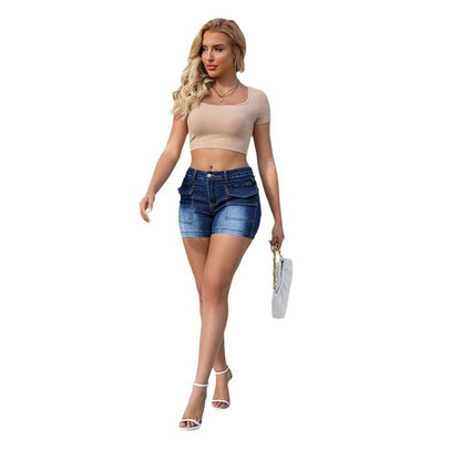 Sexy Skinny Stretch Denim Shorts Wholesale Womens Clothing N3824040700326