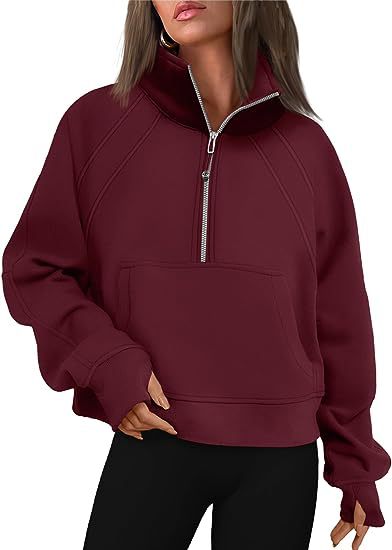 Fleece Sweatshirt with Half Zipper Short Stand Collar Wholesale Womens Clothing N3824070900007