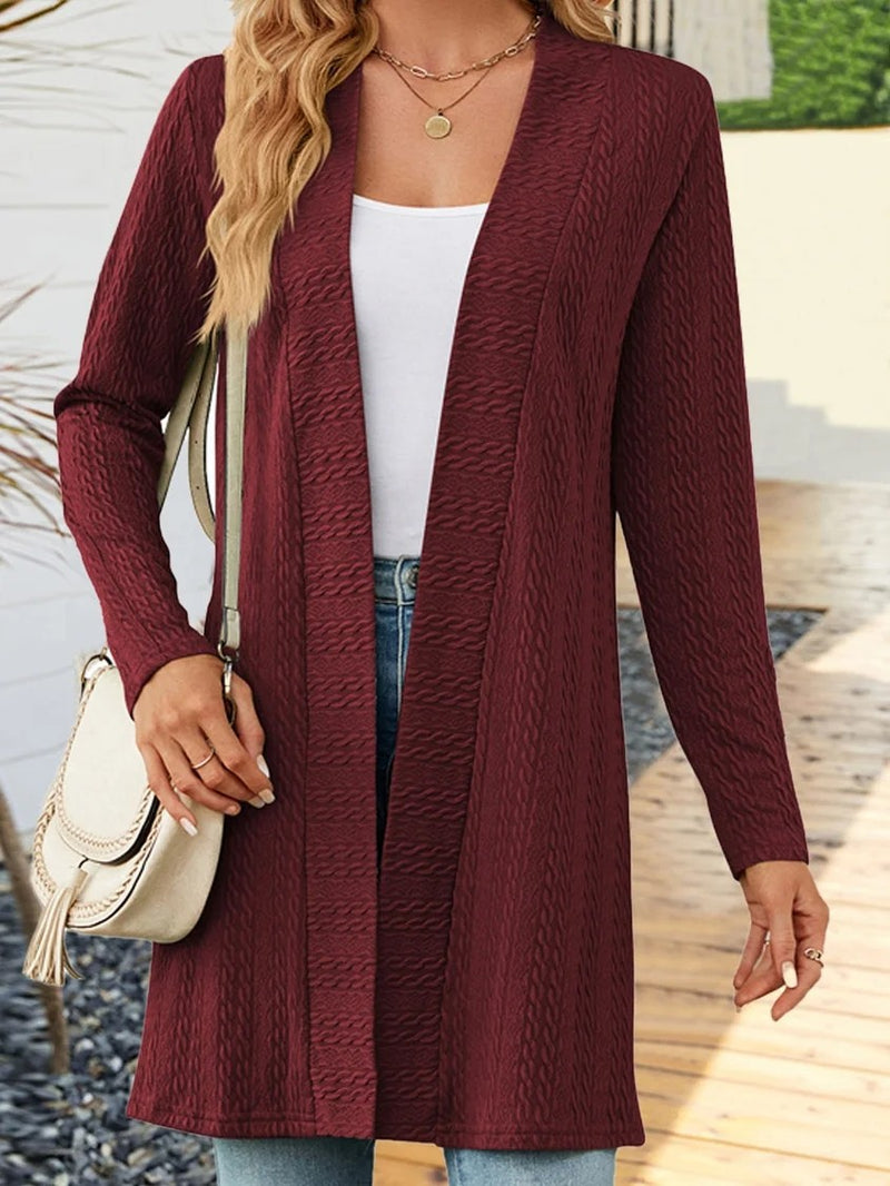 Simple Solid Colour Long Sleeve Loose Cardigan Jacket Wholesale Womens Clothing