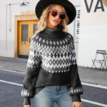 Knitted Turtleneck Sweater Women's Pullover Loose Retro Wholesale Womens Clothing N3823110200048