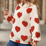 Plush Hooded Love Print Pullover Sweatshirt Wholesale Womens Clothing N3823111600038