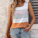 Women's Contrast Striped Tank Tops Wholesale Womens Clothing N3824022600091
