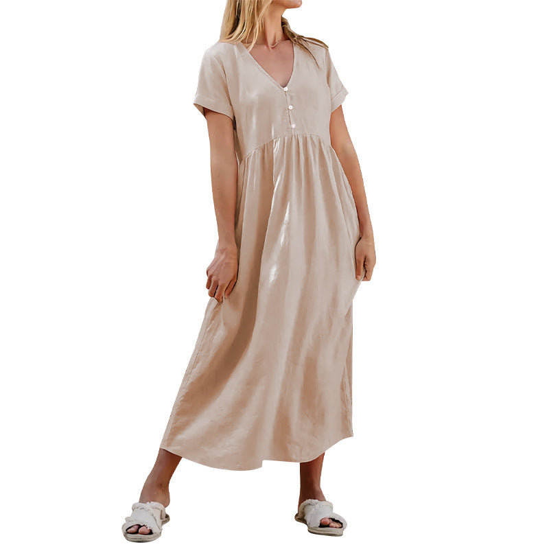 Solid Color Elegant Loose Dress Wholesale Womens Clothing N3824042900072