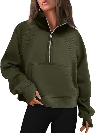 Fleece Sweatshirt with Half Zipper Short Stand Collar Wholesale Womens Clothing N3824070900007