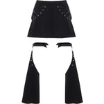 Dark Punk Style Slim Metal Decoration Short Half Skirt Wholesale Womens Clothing
