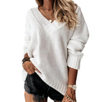 Slim Fashion Solid Color Long Sleeve Pullover Knit Sweater Wholesale Womens Tops