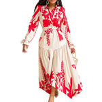 Long Sleeve Printed Lapel Irregular Loose Plus Size Dresses Wholesale Womens Clothing N3824061200018