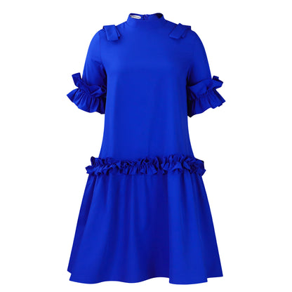 Fashion Solid Color Ruffled A-Line Dresses Wholesale Womens Clothing N3824061200021