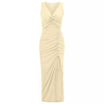 V-Neck Twist Drawstring Hip Dress Wholesale Womens Clothing N3824041600028