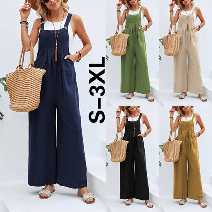 Solid Color Casual Overalls Wholesale Women's Jumpsuits and Rompers N3824070900037