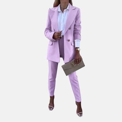 Solid Color Blazer And Pants Two Piece Suit Wholesale Womens Clothing N3823103000012