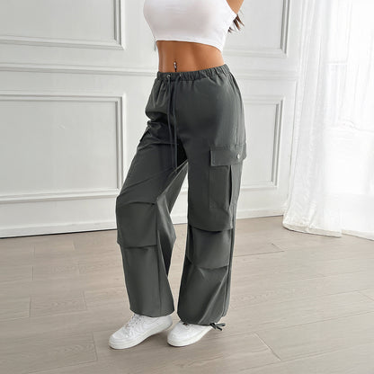 Loose Lace-Up Cargo Wide-Leg Pants Wholesale Womens Clothing N3824101000001