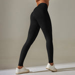 High Waist Seamless Knit Skinny Solid Athletic Leggings Wholesale Women'S Bottoms