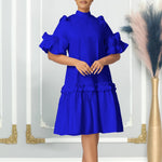 Fashion Solid Color Ruffled A-Line Dresses Wholesale Womens Clothing N3824061200021