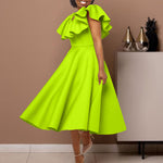 Ruffle Swing Solid Color Sleeveless Party Dress Wholesale Dresses