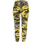 Fashion High Waist Solid Color & Camouflage Denim Calf Pants Wholesale Womens Clothing