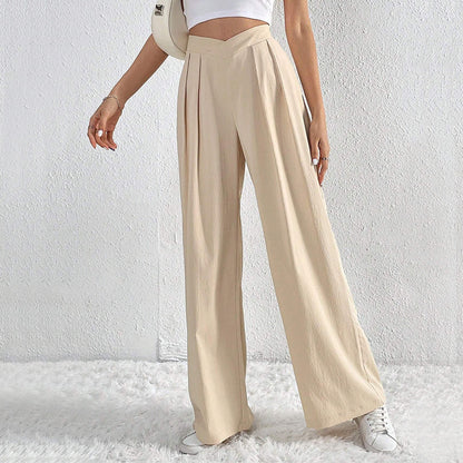 Pleated Casual Wide Leg Pants Loose Pants Wholesale Womens Clothing N3824052000071