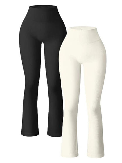 Athleisure Yoga Pants Ribbed High Waist Flare Pants Wholesale Womens Clothing N3823112200039