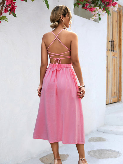 Backless Suspenders Slim Strapless Simple Dresses Wholesale Dresses