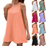 Solid Color Halter Neck Loose Casual Dresses Wholesale Womens Clothing N3824052000084