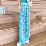 Casual Wrinkled Thin High Waist Draped Straight Wide Leg Pants Wholesale Womens Clothing