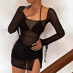 Sexy Fashion Slim Slim Long Sleeve Split Dress Wholesale Womens Clothing N3824052000014