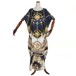 Wholesale Plus Size Clothing Loose Printed Bat Sleeve Gown