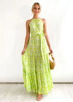 Bohemian Style Fashion Print Hang Neck Sleeveless Dress Wholesale Dresses