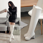 Fashion Waterproof Platform Thick High Heel Over The Knee Boots Wholesale Shoes