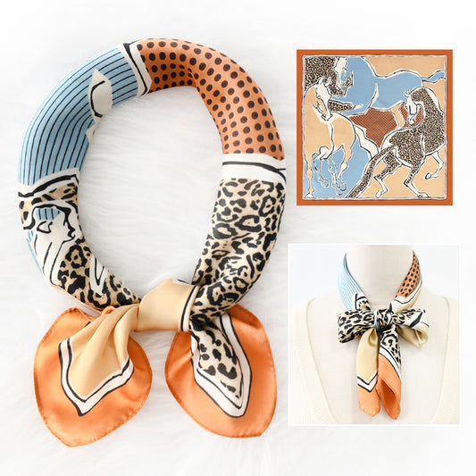 Wholesale Womens Imitation Silk Satin Horse Animals Scarf N3823120800031