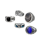 Dark Five-Piece Owl Eyes Personalized Ring Jewelry Women Accessories Wholesale Vendors