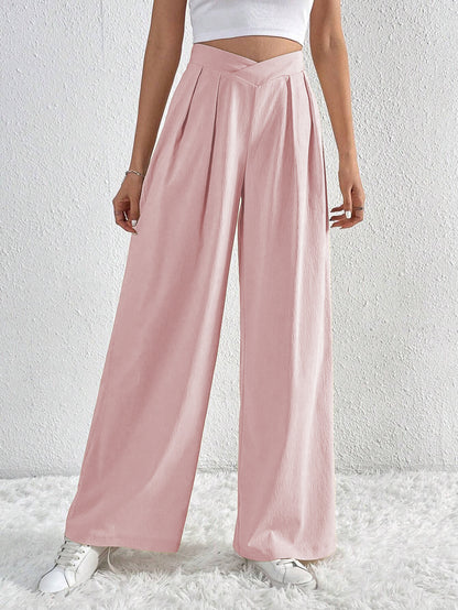 Pleated Casual Wide Leg Pants Loose Pants Wholesale Womens Clothing N3824052000071