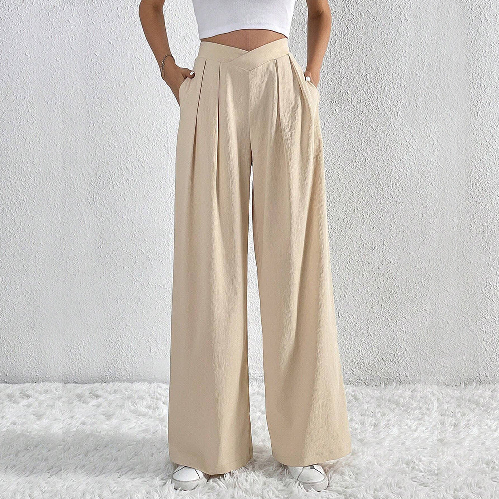 Pleated Casual Wide Leg Pants Loose Pants Wholesale Womens Clothing N3824052000071