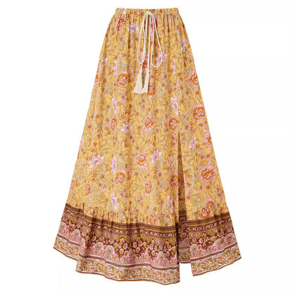 Summer Casual Printed Waisted Drawstring Half Skirt Wholesale Womens Clothing N3824050700046