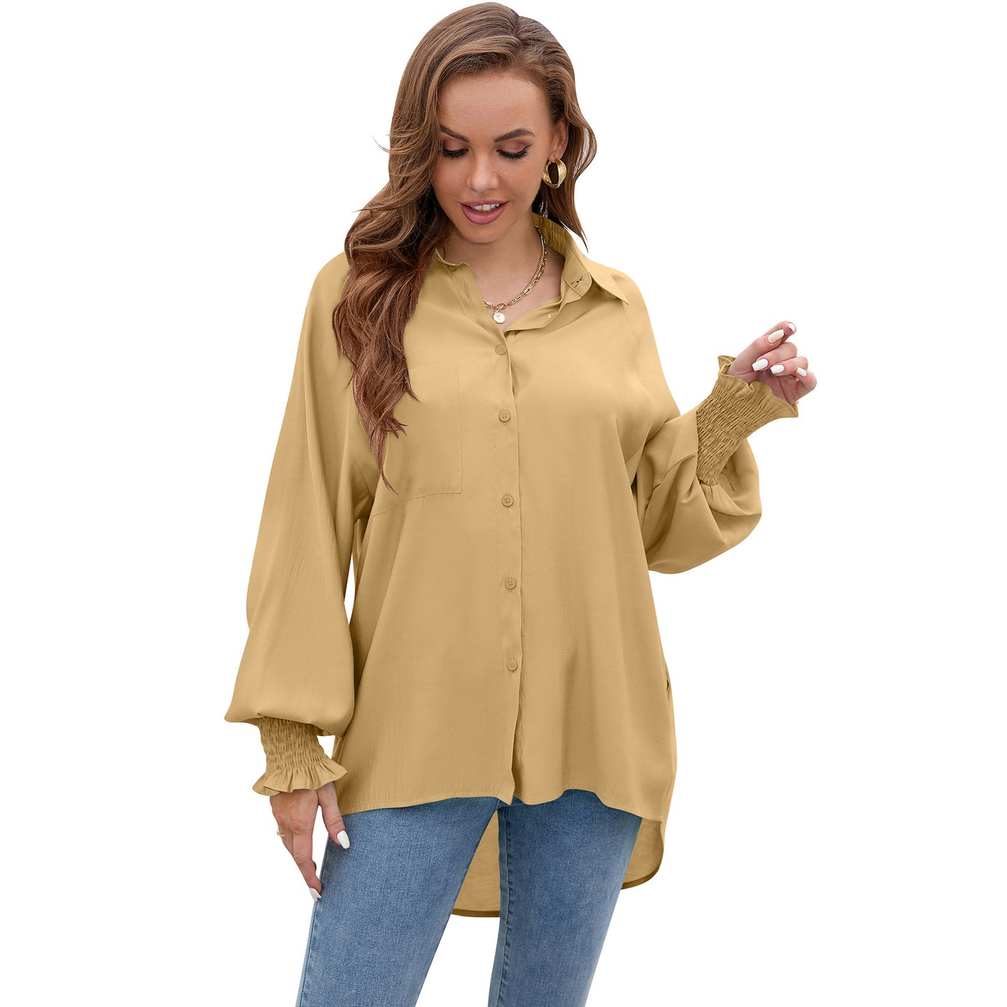 Raglan Sleeves Soft Solid Loose Asymmetric Shirt Wholesale Women'S Top