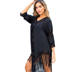 Women's Handhook Backless Cutout Fringed Beach Cover Up Wholesale Womens Clothing N3824010500006