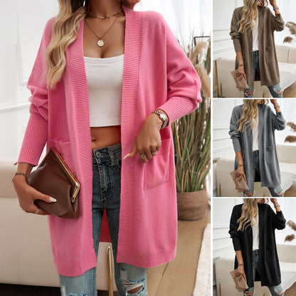 Fall And Winter Batwing Sleeve Cardigan Solid Color Sweater Jackets Wholesale Womens Clothing N3824073100081