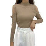 Slim Long-Sleeved Small High-Collared Armless Pullover Knitwear Wholesale Womens Tops