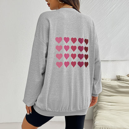 Casual Loose Love Heart Printed Long Sleeve Sweatshirts Wholesale Womens Clothing N3824091000083