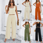 Solid Color Casual Sleeveless Tank Tops And Pants Wholesale Womens 2 Piece Sets N3824040100125