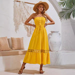 Solid Color Off-Shoulder Casual Maxi Dresses Wholesale Womens Clothing N3824050700054