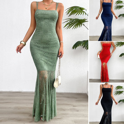 Lim Fit Lace Slip Bodycon Maxi Dresses Wholesale Womens Clothing N3824050700034