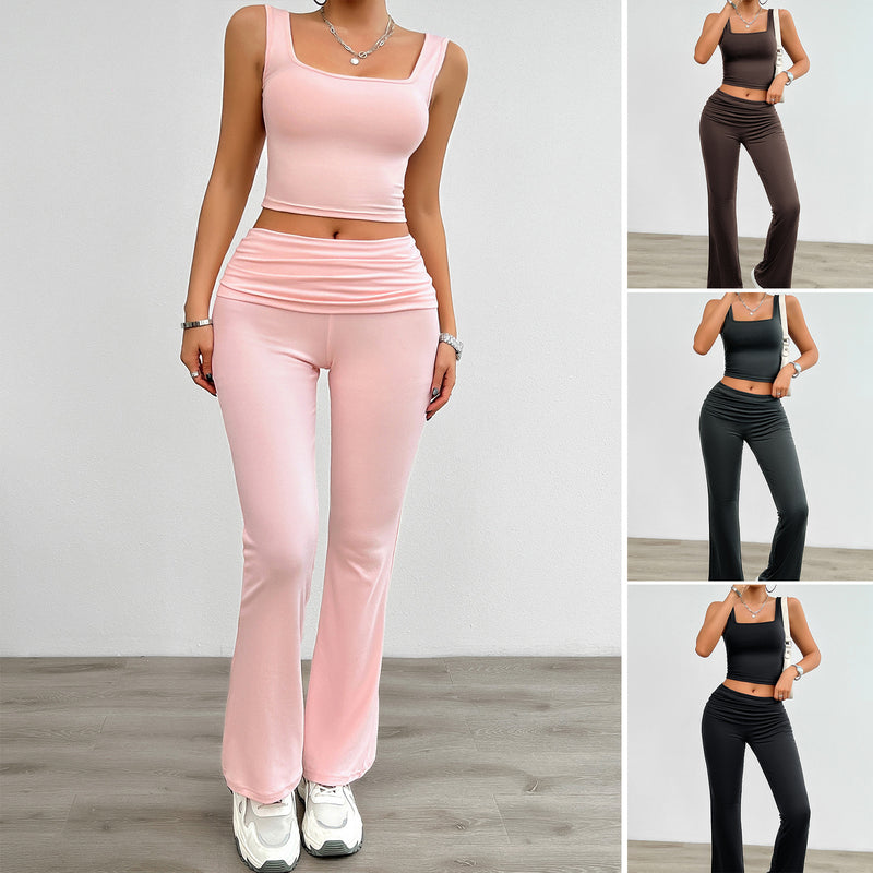 Solid Color Tank Top And Pants Two Piece Sets Wholesale Womens Clothing N3824041600001