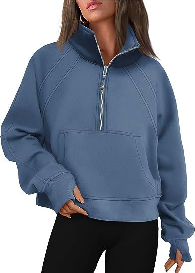 Fleece Sweatshirt with Half Zipper Short Stand Collar Wholesale Womens Clothing N3824070900007