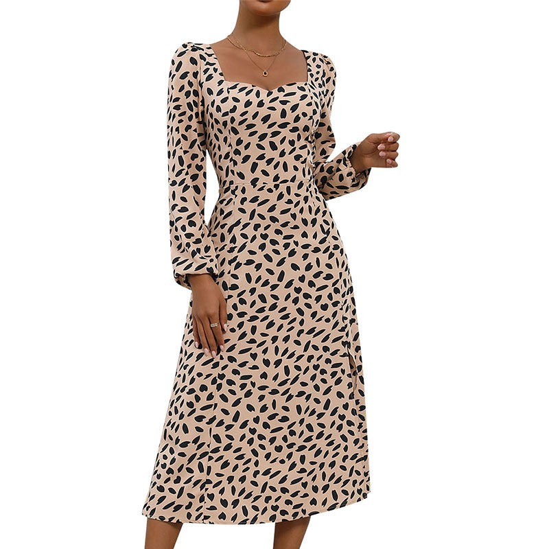 Long Sleeve Leopard Print Dresses Wholesale Womens Clothing N3824062800022