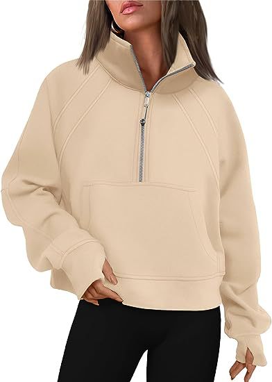 Fleece Sweatshirt with Half Zipper Short Stand Collar Wholesale Womens Clothing N3824070900007