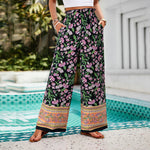 Casual Floral Printed Straight Trousers Wholesale Womens Clothing N3823122900144