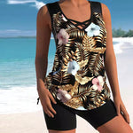 Conservative Drawstring Sleeveless Boxer One-Piece Swimsuit Wholesale Women'S Clothing