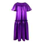 Wholesale Plus Size Clothing Loose Waist U-Neck Commuter Ruffle Sleeve Dress
