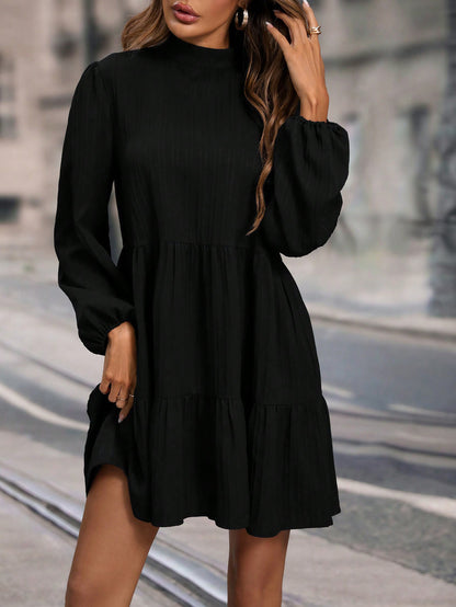 Solid Color Loose Round Neck Long Sleeve Dresses Wholesale Womens Clothing N3824052000054